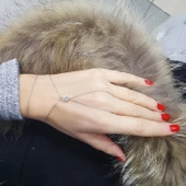 Vaoov 925 Ayar Gümüş Damla Taşlı Şahmeran Bileklik  - 1