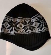 İçi Polarlı Kulaklı Gri Kartanesi Desenli Bere thumbnail 1