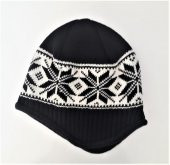 İçi Polarlı Kulaklı Beyaz Kar Tanesi Desenli Kulaklı Bere - 2