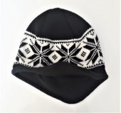 İçi Polarlı Kulaklı Beyaz Kar Tanesi Desenli Kulaklı Bere - 3