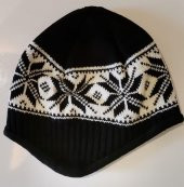 İçi Polarlı Kulaklı Beyaz Kar Tanesi Desenli Kulaklı Bere - 4