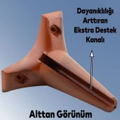 Aspen Lüks Mobilya Kanepe Sehpa TV Ünitesi Koltuk Ayağı 15 cm Kahverengi Ahşap Desenli Baza Ayak (10 ADET) - 5