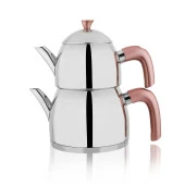 Schafer Alexa Aile Boyu Çelik Çaydanlık Takımı 4 Parça-Rosegold - 2