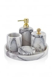 SETA BIANCA EVZA MERMER BANYO SETİ BLOOM LEYLAK - 1