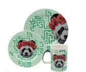 Gordion panda turkuaz mama takımı - 1