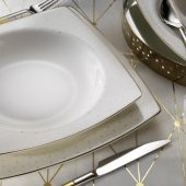 Kütahya Porselen Bone Mare 62 Parça 1075021 Desen Yemek Takımı - 1