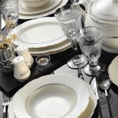 Kütahya Porselen Bone Olympos 62 Parça 1138020 Desenli Yemek Takımı - 1