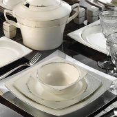 Kütahya Porselen Bone Mare 62 Parça 1137420 Desenli Yemek Takımı - 1