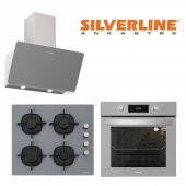 Silverline Gri Cam Ankastre Set BO6504S01 - CS5335S01 - Soho 3457 - 1