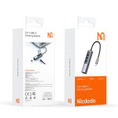 Mcdodo HU-1120 100W 1TypeC 4USB 3.0 Çoklayıcı Adaptör - Gri - 1