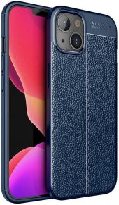 Apple iPhone 14 Plus Kılıf Deri Görünüm Sert Karbon Kapak - 2