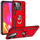 Xiaomi Redmi 10C Kılıf Yüzüklü Standlı Tank Zırh Silikon - 2