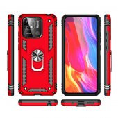 Xiaomi Redmi 10C Kılıf Yüzüklü Standlı Tank Zırh Silikon - 8