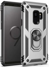 Samsung Galaxy S9 Kılıf Yüzüklü Standlı Tank Zırh Silikon - 1