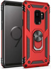 Samsung Galaxy S9 Kılıf Yüzüklü Standlı Tank Zırh Silikon - 2