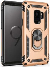 Samsung Galaxy S9 Kılıf Yüzüklü Standlı Tank Zırh Silikon - 6