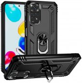 Xiaomi Redmi Note 11S Global Kılıf Yüzüklü Standlı Tank Zırh Silikon - 5