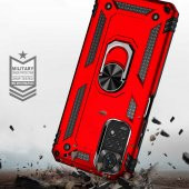 Xiaomi Redmi Note 11S Global Kılıf Yüzüklü Standlı Tank Zırh Silikon - 9