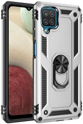 Samsung Galaxy M32 Kılıf Yüzüklü Standlı Tank Zırh Silikon - 1