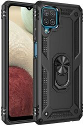 Samsung Galaxy M32 Kılıf Yüzüklü Standlı Tank Zırh Silikon - 5