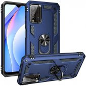 Xiaomi Redmi 9T Kılıf Yüzüklü Standlı Tank Zırh Silikon thumbnail 3