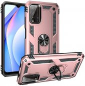 Xiaomi Redmi 9T Kılıf Yüzüklü Standlı Tank Zırh Silikon thumbnail 4