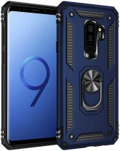 Samsung Galaxy S9 Plus Kılıf Yüzüklü Standlı Tank Zırh Silikon - 3