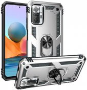 Xiaomi Redmi Note 10 Pro Kılıf Yüzüklü Standlı Tank Zırh Silikon - 1
