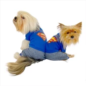 Superman Penye Tulum Köpek Tulumu Köpek Elbisesi - 1
