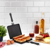 Schafer Tastemake Döküm Ocak Üstü Tost Izgara 20x26 Cm-2 Parça - 1