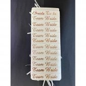 Bride To Be Bileklik - Team Bride Bileklik - Beyaz Üzeri Metalize Rose Yazılı 12 Adet - 1