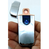 Gri Parmak İzli Dokunmatik Usb Şarjlı Anti-rüzgar Elektronik Çakmak thumbnail 1