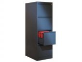 Dört Çekmeceli Siyah Metal Kartoteks Askılı Dosya Dolabı - 1