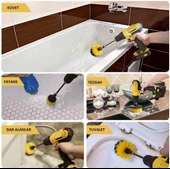 Araba Bisiklet Yıkama Uzatma Aparatlı Matkap Fırça Seti 6 Parça S/S - 3