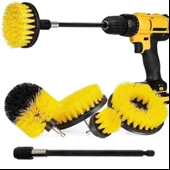 Araba Bisiklet Yıkama Uzatma Aparatlı Matkap Fırça Seti 6 Parça S/S - 1