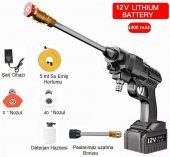 Taşınabilir Akülü Yıkayıcı 12v Yüksek Basınçlı 156w 22 Bar Lityum Pil - 2