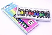 Akrilik Boya 12 Renk 12 ml Tüp 1 Paket Akrilik Boya Seti 12 li - 2