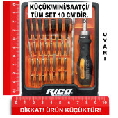 Rico Cırcırlı Mini Tornavida Saatçi Bits Seti Takımı 31 Parça RC2002 - 7