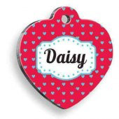 Pembe Kalp Desenli Kedi Köpek Künyesi - 1