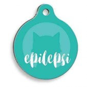 Tıbbi & Engelliler Serisi Epilepsi Kedi Mavi Yuvarlak Kedi Künyesi - 1
