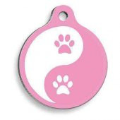 Zen Pati Pembe Yuvarlak Kedi ve Köpek Künyesi - 1