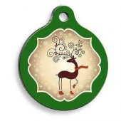 Christmas Serisi Cartoon Deer Yuvarlak Kedi ve Köpek Künyesi - 1