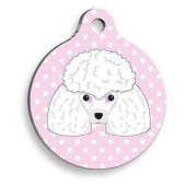 Pembe Puantiyeli Kaniş Yuvarlak Köpek Künyesi - 1