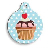 Cupcake Mavi Yuvarlak Şekilli Kedi ve Köpek Künyesi - 1