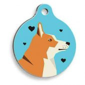 Mavi Akita Yuvarlak Köpek Künyesi - 1