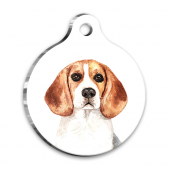Suluboya Beagle Yuvarlak Köpek Künyesi - 1