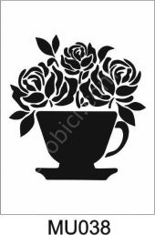 Mutfak Temalı Desenler Stencil Şablon (25x25) MU-038 - 1