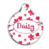 Kiraz Ağacı Yuvarlak Kedi Köpek Künyesi - 1