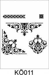 Köşe Desenler Stencil Şablon (30x30) KÖ-011 - 1