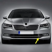 Skoda Superb 3 2015-19 Ön Tampon Sol Sis Yanı Izgarası Krom 3V0853665 - 1